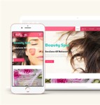 粉色唯美女性美容护肤SPA会所单页网站模板