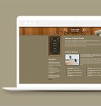 浅棕色主题花纹边框服务介绍特色排版网站模板