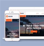橙色大气重工业建筑行业公司HTML5模板