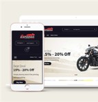 黑色炫酷大气摩托车零件配件商店网站模板