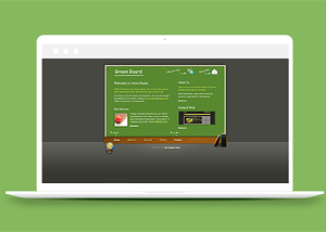 绿色背景黑板报风格排版作品介绍团队宣传网站模板