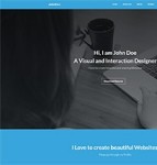 蓝色大气响应式UI 设计师web简历模板
