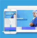 蓝色响应式生物医疗保健机构网站静态模板