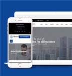 蓝色商业咨询服务公司响应式网站模板下载