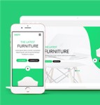 绿色纯净简约创意家具设计公司网站模板