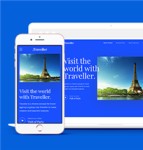 蓝色自适应环球旅行旅游公司网站静态模板