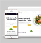 精美小图标点缀食品餐饮配送服务网站模板
