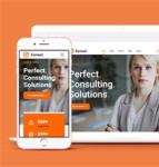 橙色响应式商务咨询网站HTML5网站模板