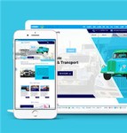 蓝色大卡车运输公司网站多页面HTML5模板