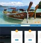 蓝色海滨旅游城市企业网站模板