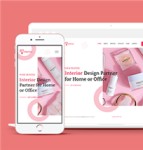 粉红色响应式智能家居设计公司网站静态模板