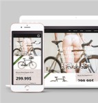 棕色背景窄屏自行车网上销售网站模板