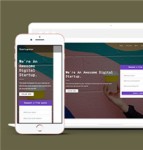 宽屏大气紫色数字创业公司网站模板