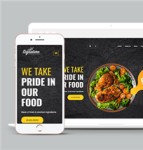 质感黑背景美食餐饮图片展示网站模板