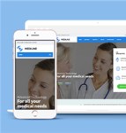 宽屏蓝色大气健康医疗机构网站模板