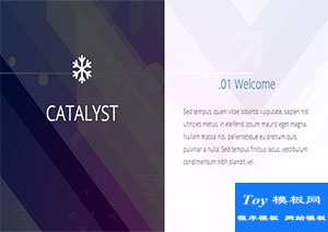 催化剂catalyst蓝色单页网页模板