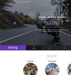 紫色溜冰滑板运动培训班网站模板