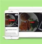创意黑色汉堡炸鸡美食响应式网站模板