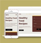 红色响应式健康食谱单页面网站模板
