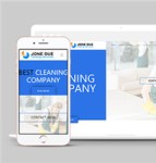 蓝色简洁保洁家政外包公司企业单页网站模板