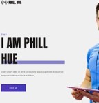 Phill hue大气白色健身教练健身会所响应式布局网站模板