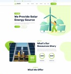 卡通扁平风格太阳能资源网站模板