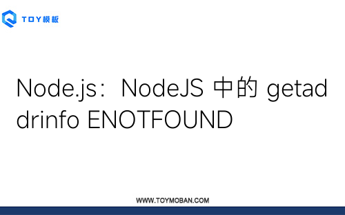 Node.js：NodeJS 中的 getaddrinfo ENOTFOUND