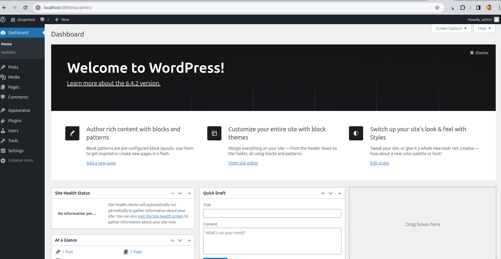 WordPress后台管理面板